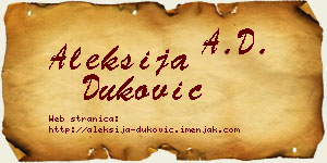 Aleksija Duković vizit kartica